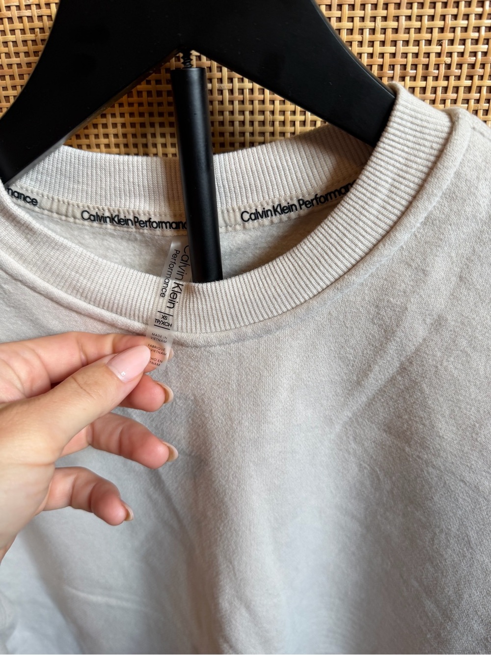 Calvin Klein Performance Light Beige Crewneck Sweatshirt - Picture 3 of 4